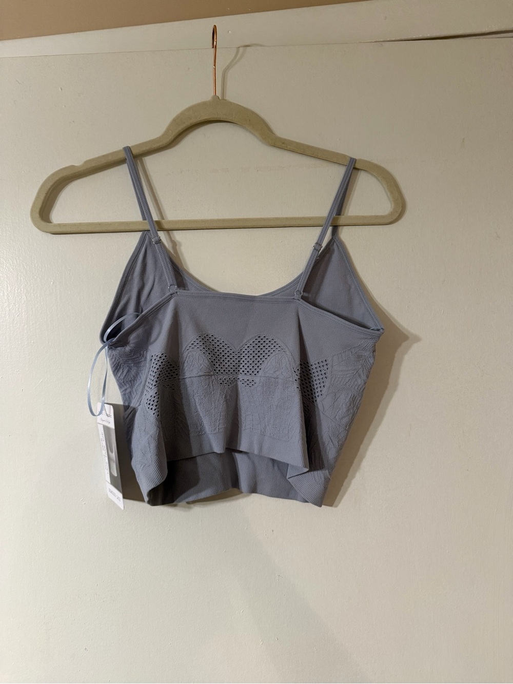 Seamless Perforated Crop Cami in Light Blue - Picture 2 of 4